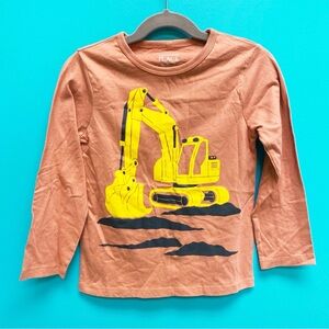 The Children's Place Brown Long Sleeve Tee with Yellow Digger Design